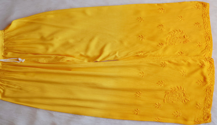 Laila Yellow Ombre Rayon 3 Piece Set - Noor Chikankari