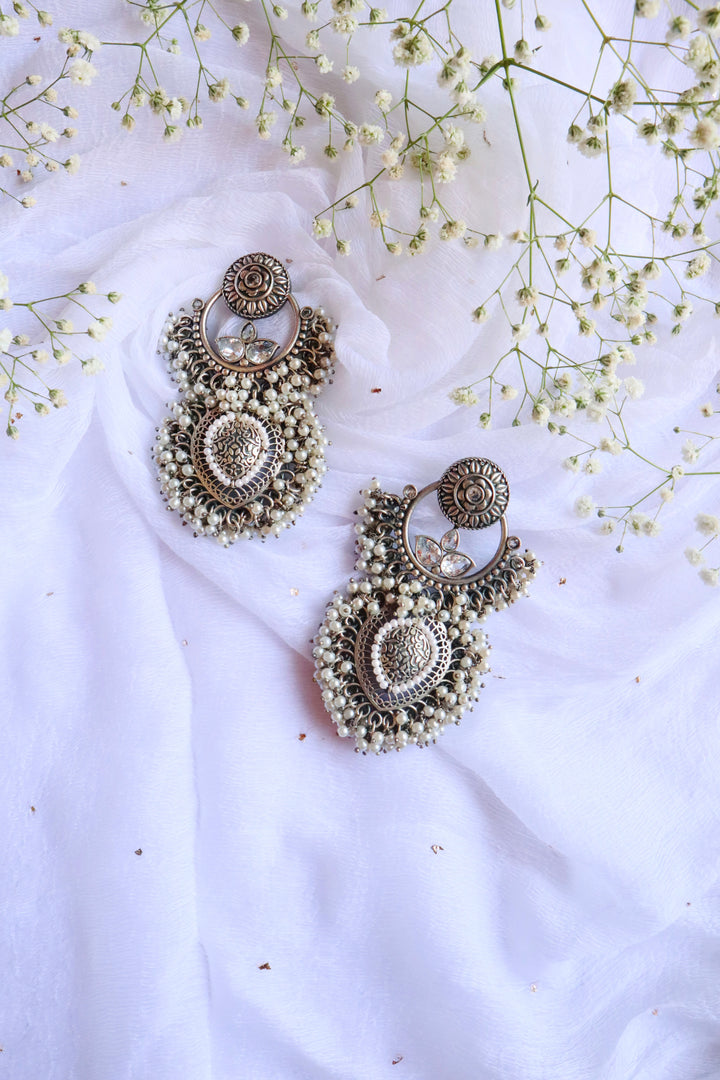Chunky Oxidised Silver Teardrop earrings