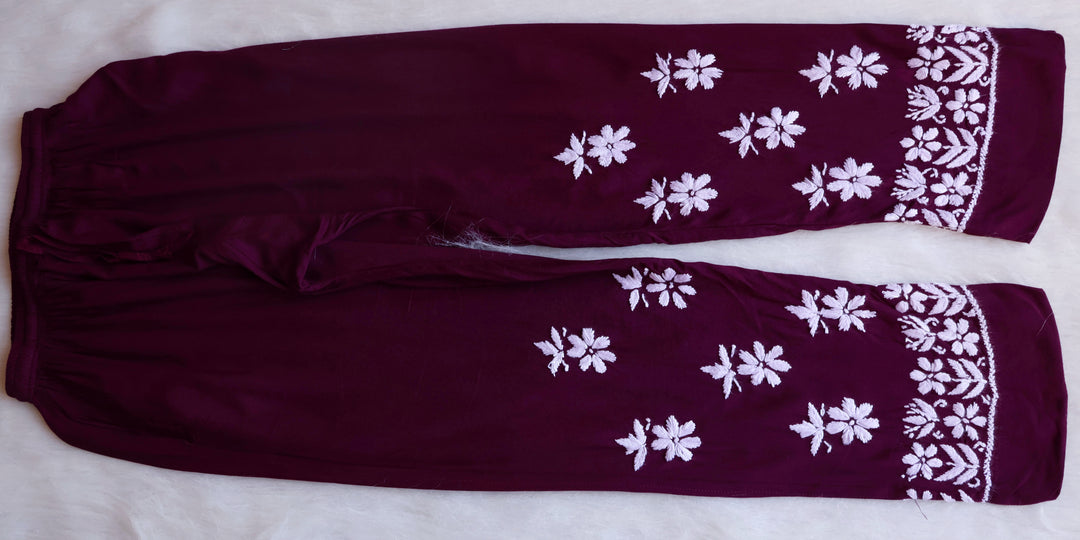 Maahi Deep Purple Rayon Coord set - Noor Chikankari