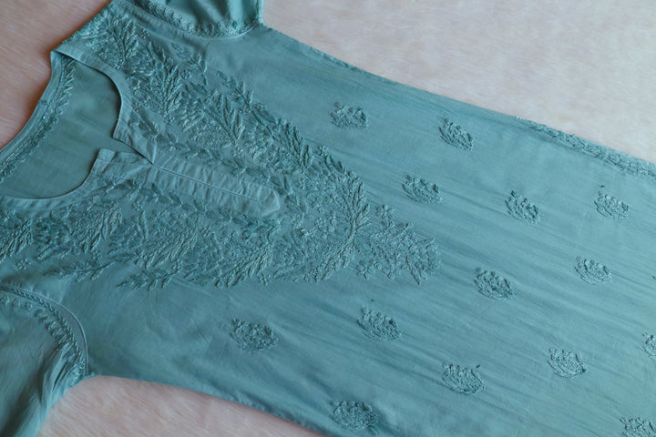 Mariam Sea Blue Pure Cotton Kurta