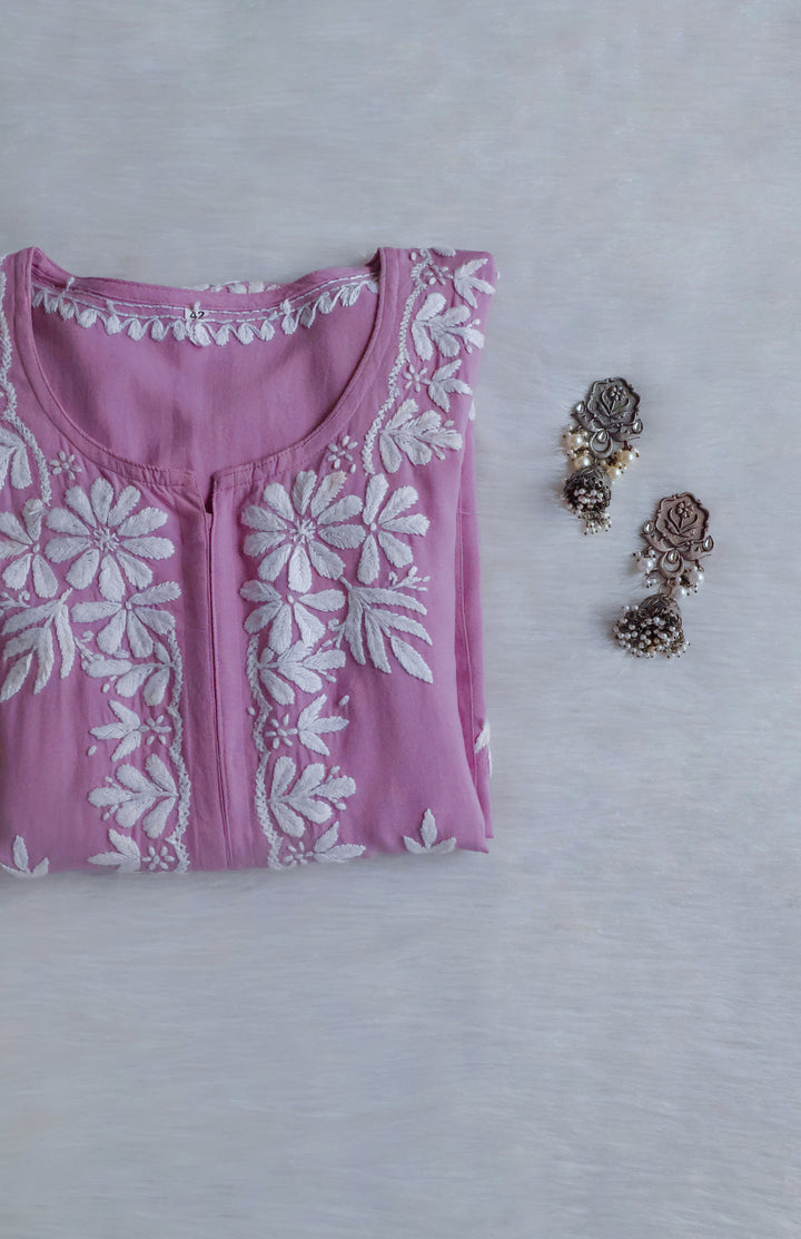 Zainab Lavender Long Rayon kurta