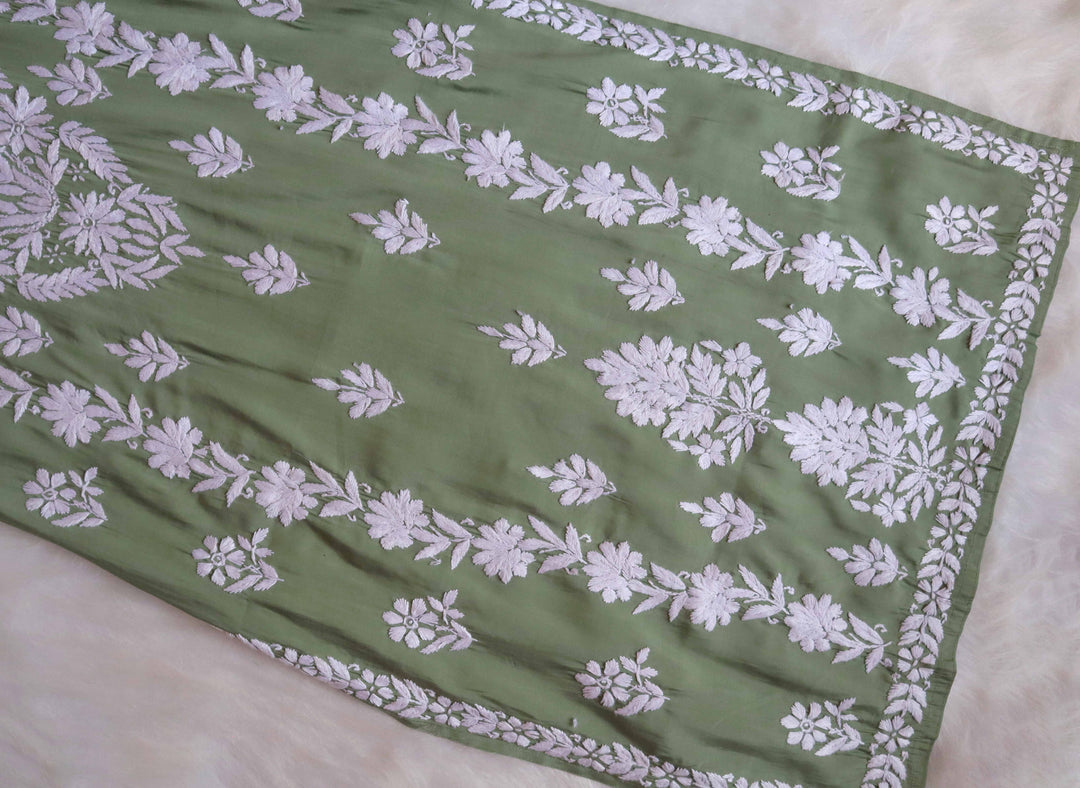 Saman Green & White Muslin Kurta