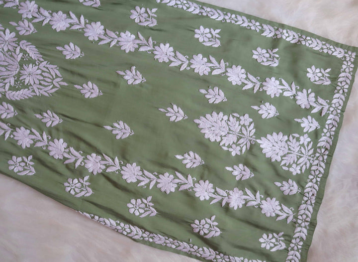 Saman Green & White Muslin Kurta