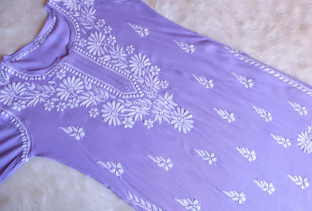 Duaa Lavender Long Rayon kurta