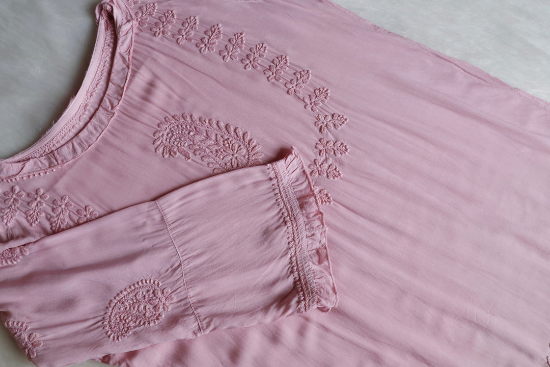 Zamda Afghani Rose Beige Pure Modal Set