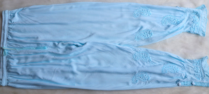 Zamda Afghani Sky Blue Pure Modal Set