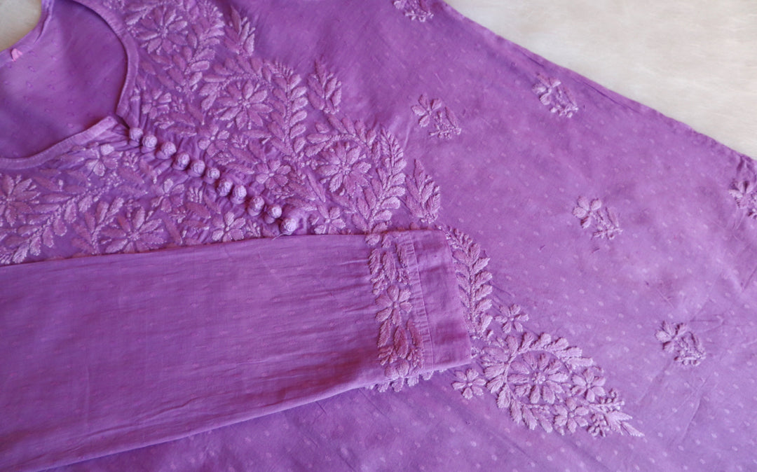 Nazakat Dusty Purple Cotton Kurta