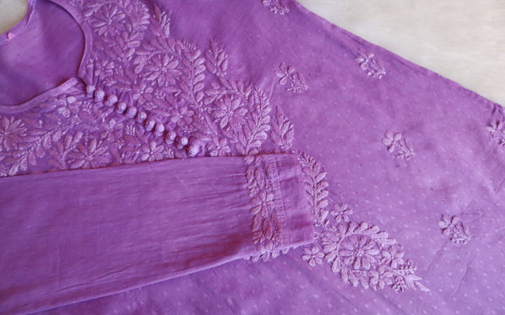 Nazakat Dusty Purple Cotton Kurta