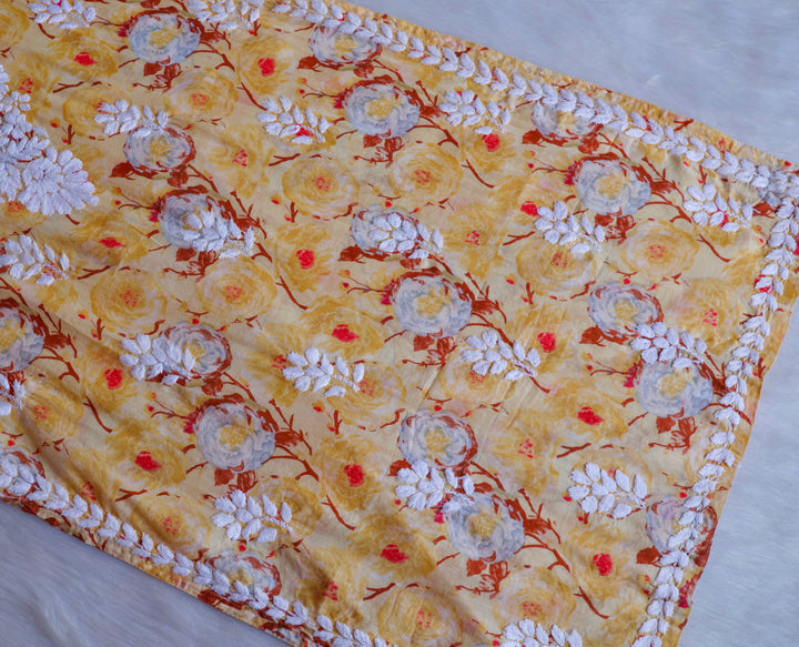 Noor Yellow Pure Mulmul set