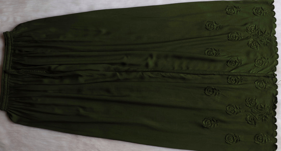 Gul Olive Green Scalloped Rayon set