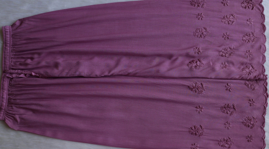 Alishba Dusty Purple Scalloped Rayon set