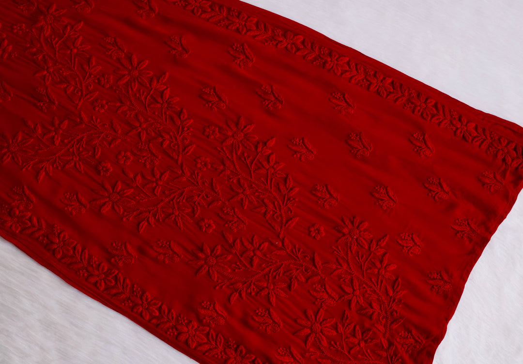 Waliya Red Viscose Georgette Kurta