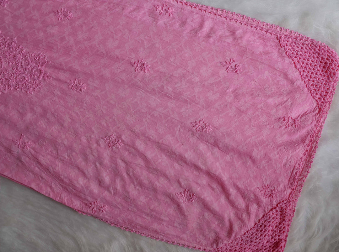 Aaliyah Pink Long Cotton Jacquard kurta