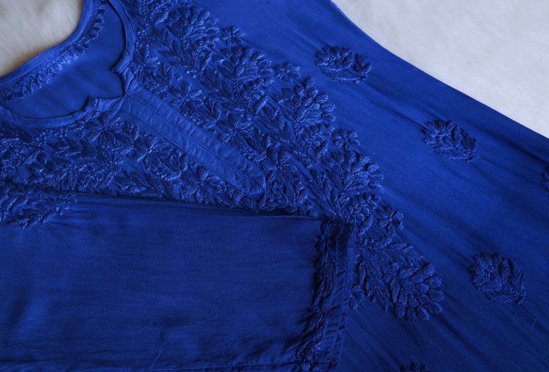 Nagma Royal Blue Long Ombre Rayon Kurta