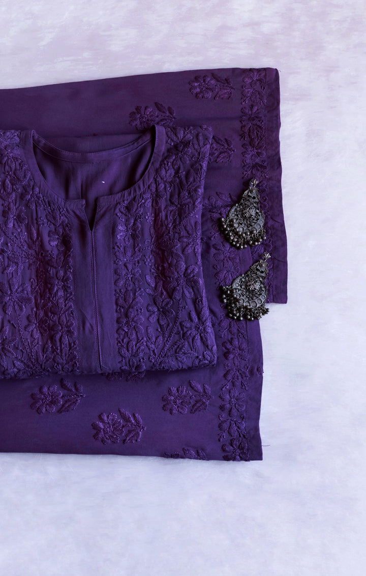 Iqra Dusty Purple 2 piece Rayon set