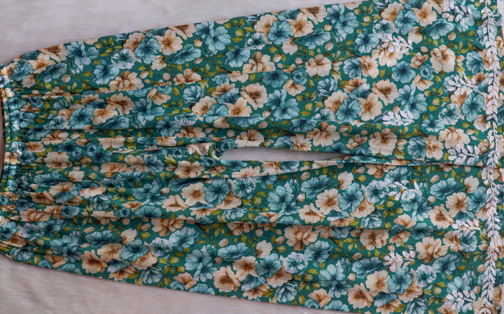 Aleha Turquoise Blue Pure Mulmul set
