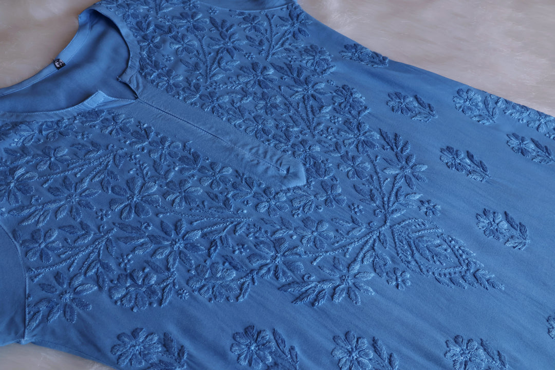 Iqra Ice Blue 2 piece Rayon set