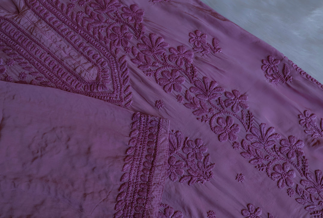 Haya Dusty Purple Pure Crepe Kurta