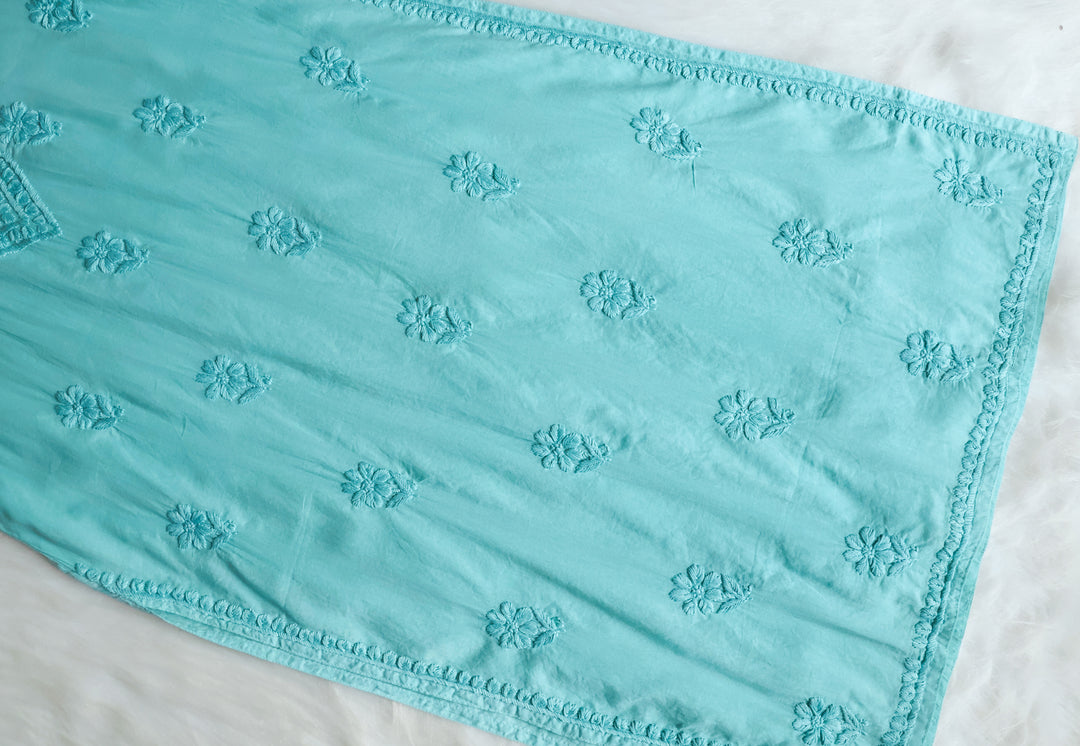 Saleha Mint Blue Cotton Kurta