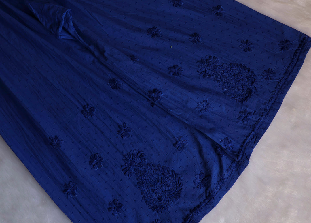 Nazakat Royal Blue Cotton Kurta set