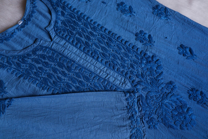 Dilnoor Royal Blue Chanderi Ombre Kurta