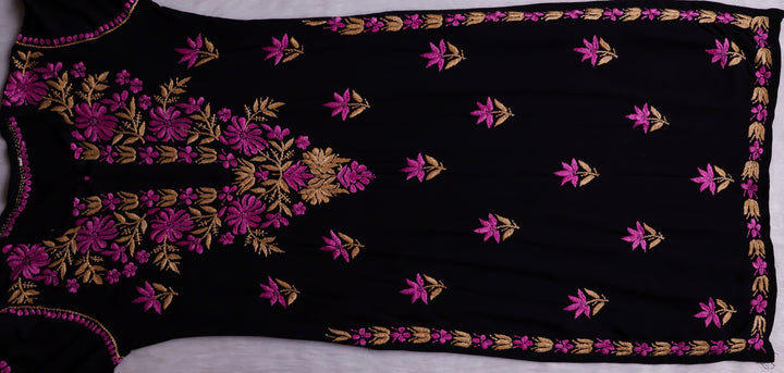 Gulaab Black, Pink & Beige Rayon Kurta Set