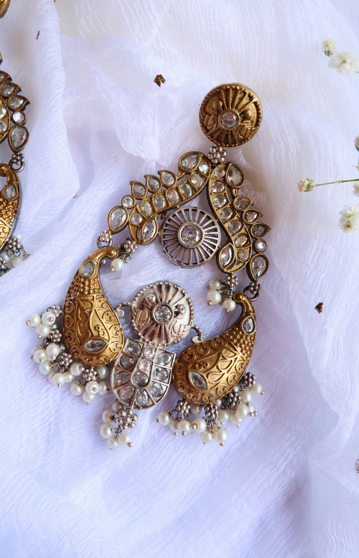 Chunky Dual Toned Heavy Earrings