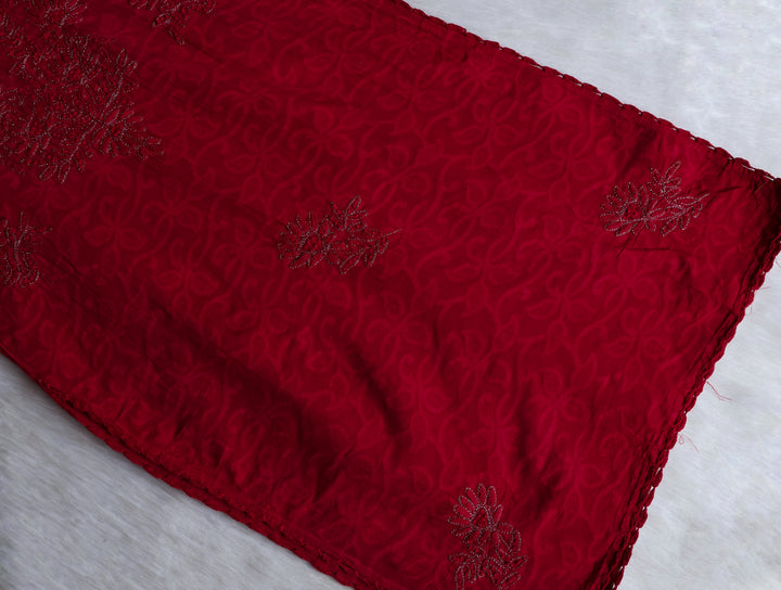 Maroon Long Jacquard Cotton kurta