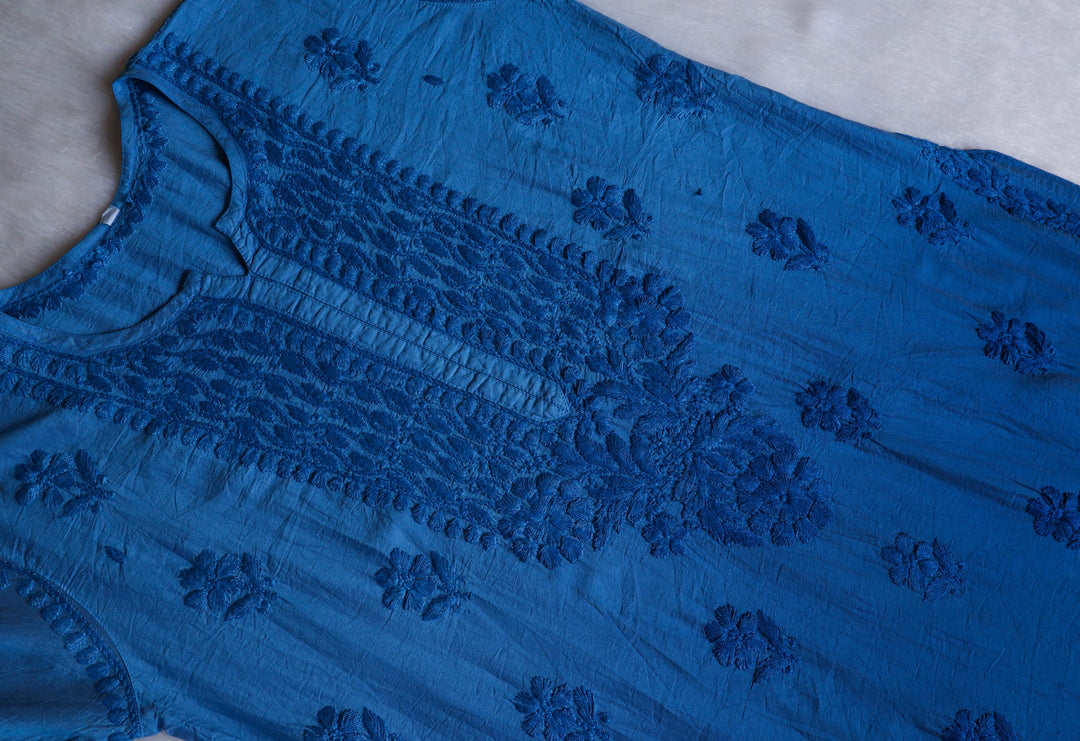Dilnoor Royal Blue Chanderi Ombre Kurta