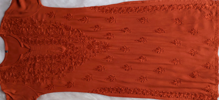 Nazakat Orange 2 piece Rayon set