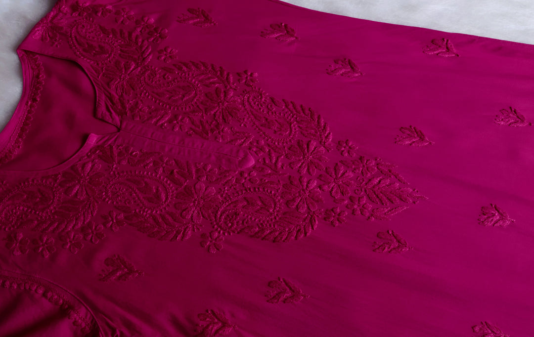 Zahrah Deep Pink Long Rayon Kurta
