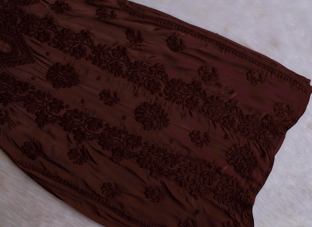 Haya Chocolate Brown Pure Crepe Kurta