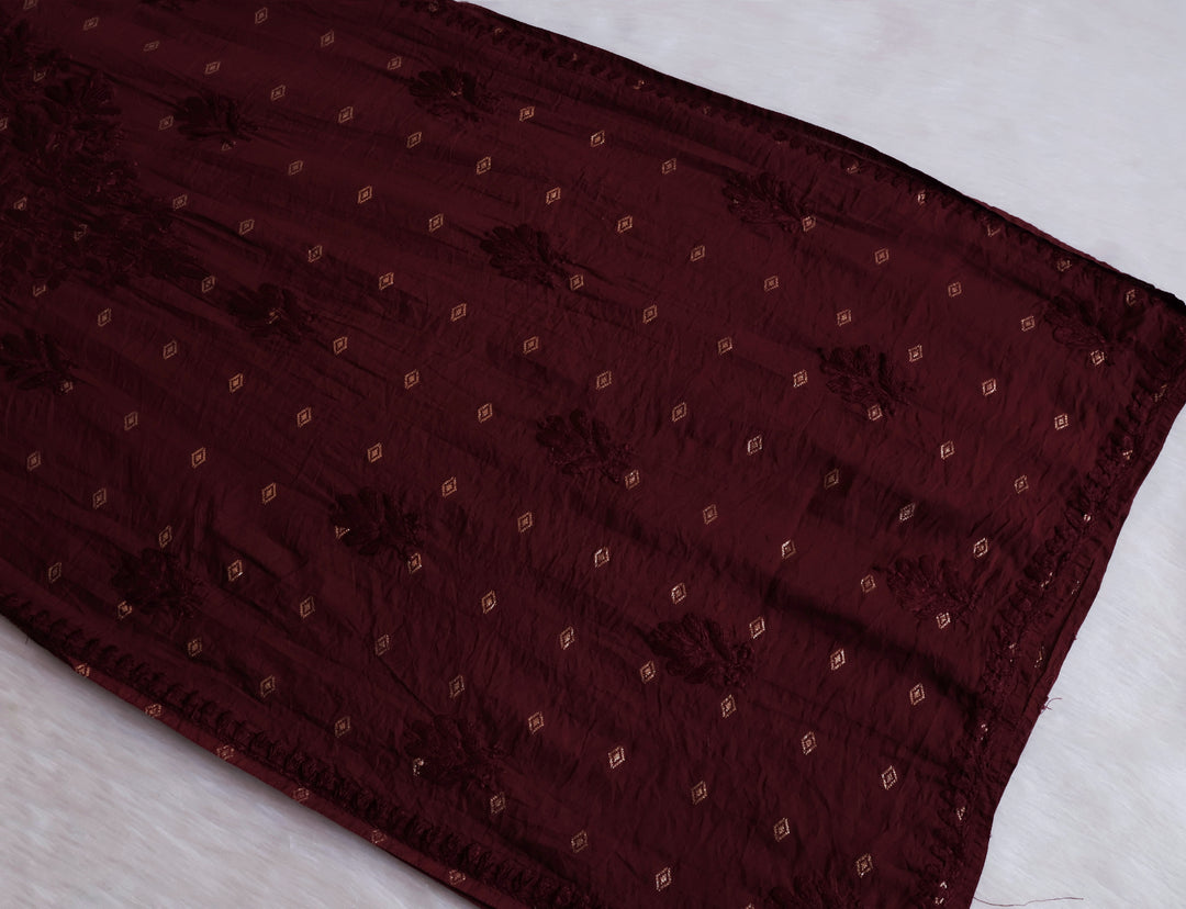 Nazakat Chocolate Brown Long Chanderi Kurta