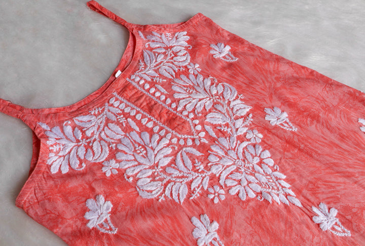 Mirha Mulmul Peach Strappy kurta