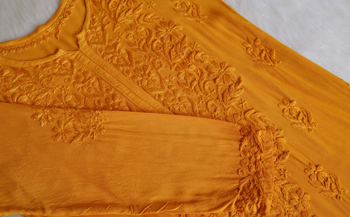 Farhaa Mustard 2 piece Rayon set