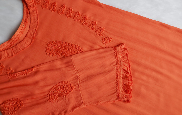 Zamda Afghani Orange Pure Modal Set