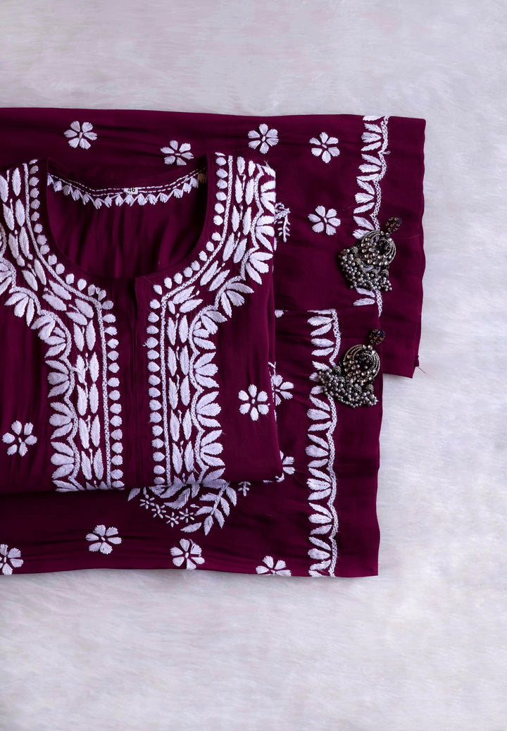 Anaisha Deep Purple Silk Crepe Kurta set