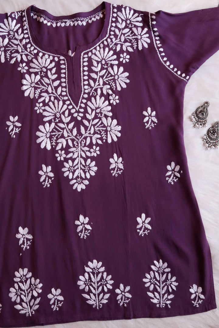 Aayat Dusty Purple Short Rayon Kurta