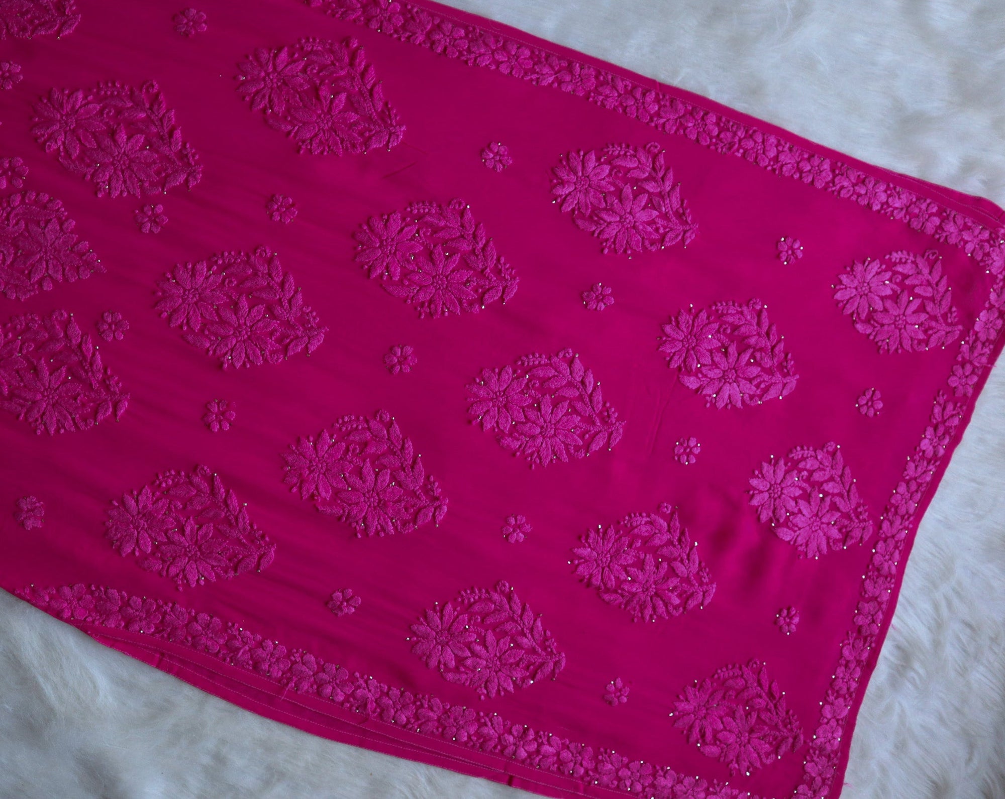 Hoor Deep Pink Viscose Georgette kurta