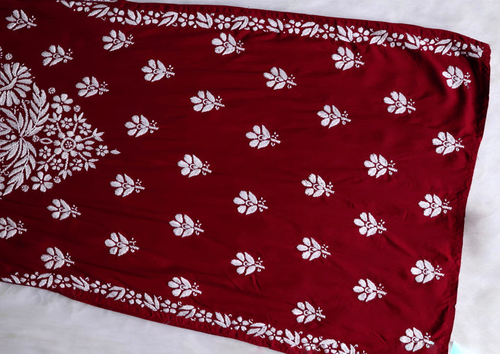 Mahnoor Maroon Long Modal Kurta
