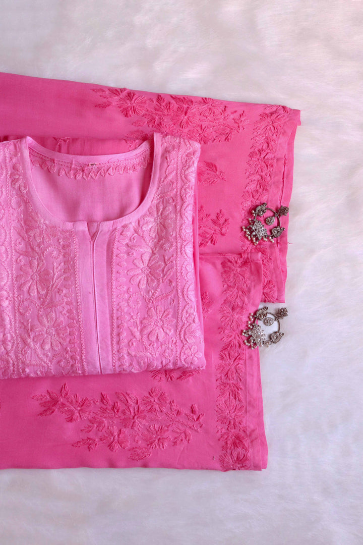 Aayat Baby Pink Rayon Kurta Pant set
