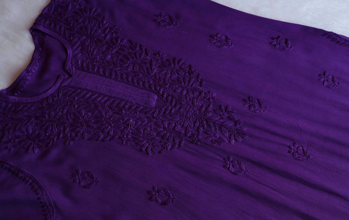 Amirah Deep Purple Long Rayon Kurta