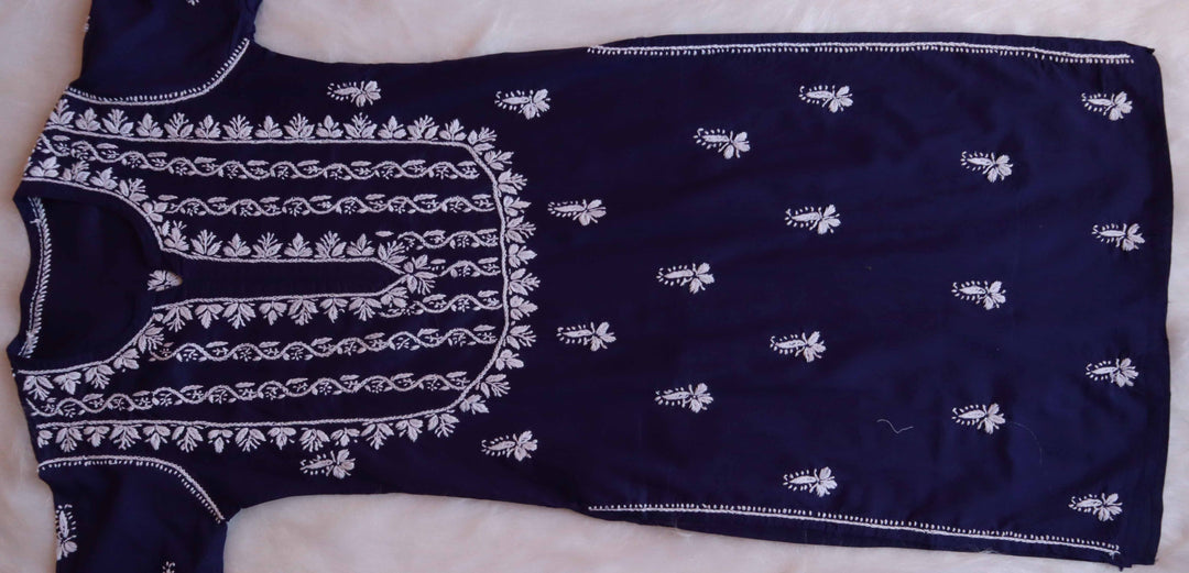 Maira Navy Blue Cotton Kurta