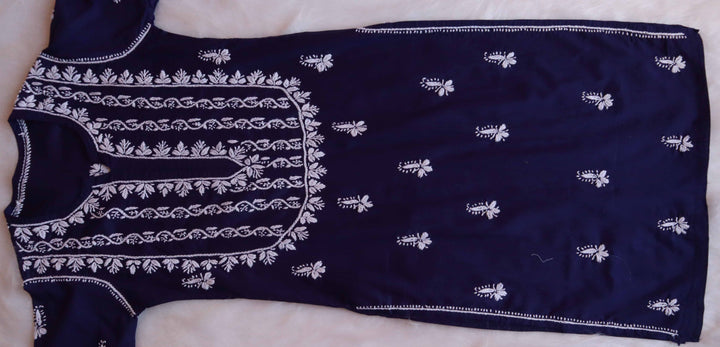 Maira Navy Blue Cotton Kurta