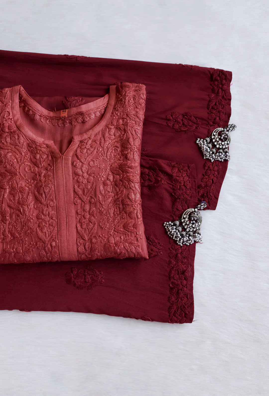 Farhaa Rose Brown 2 piece Rayon set