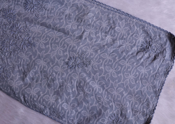 Grey Long Jacquard Cotton kurta