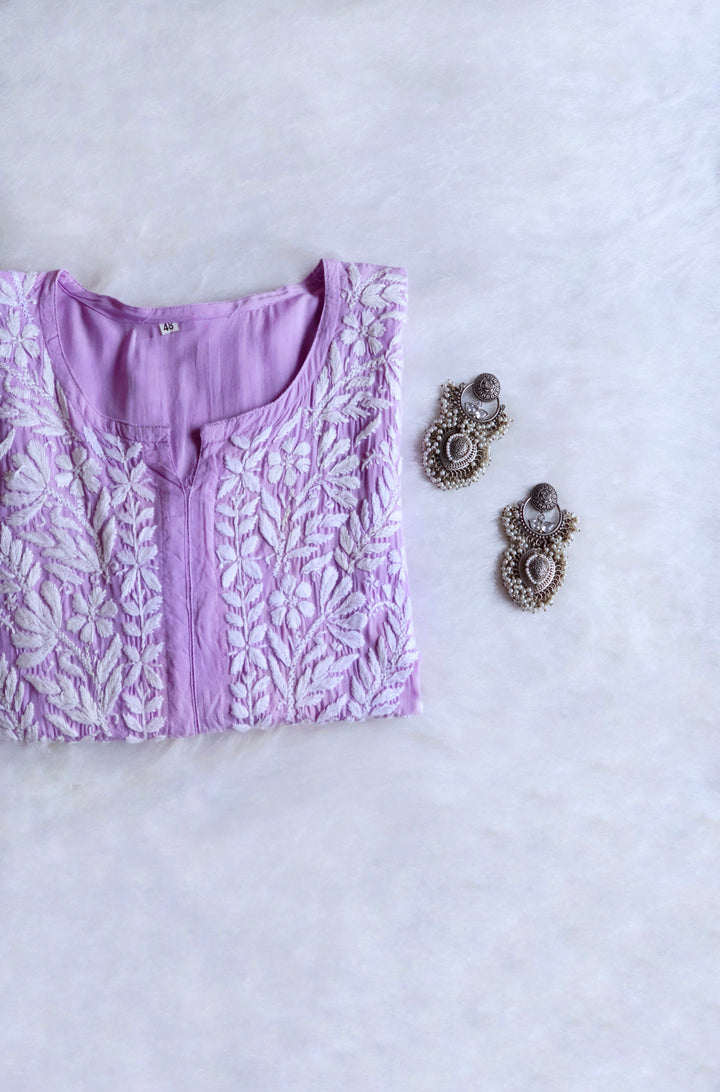 Mahnoor Lavender Long Modal Kurta