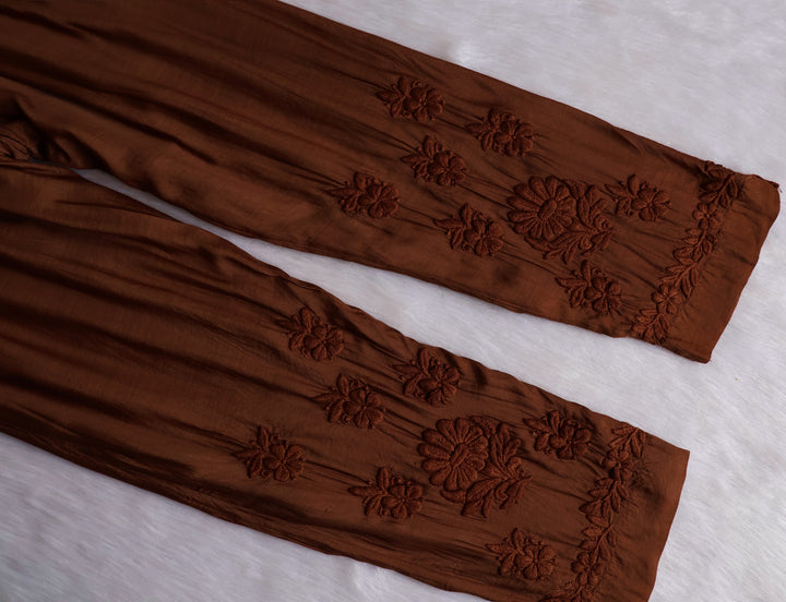 Hoor Caramel Brown 10D Pure Muslin Kurta Set