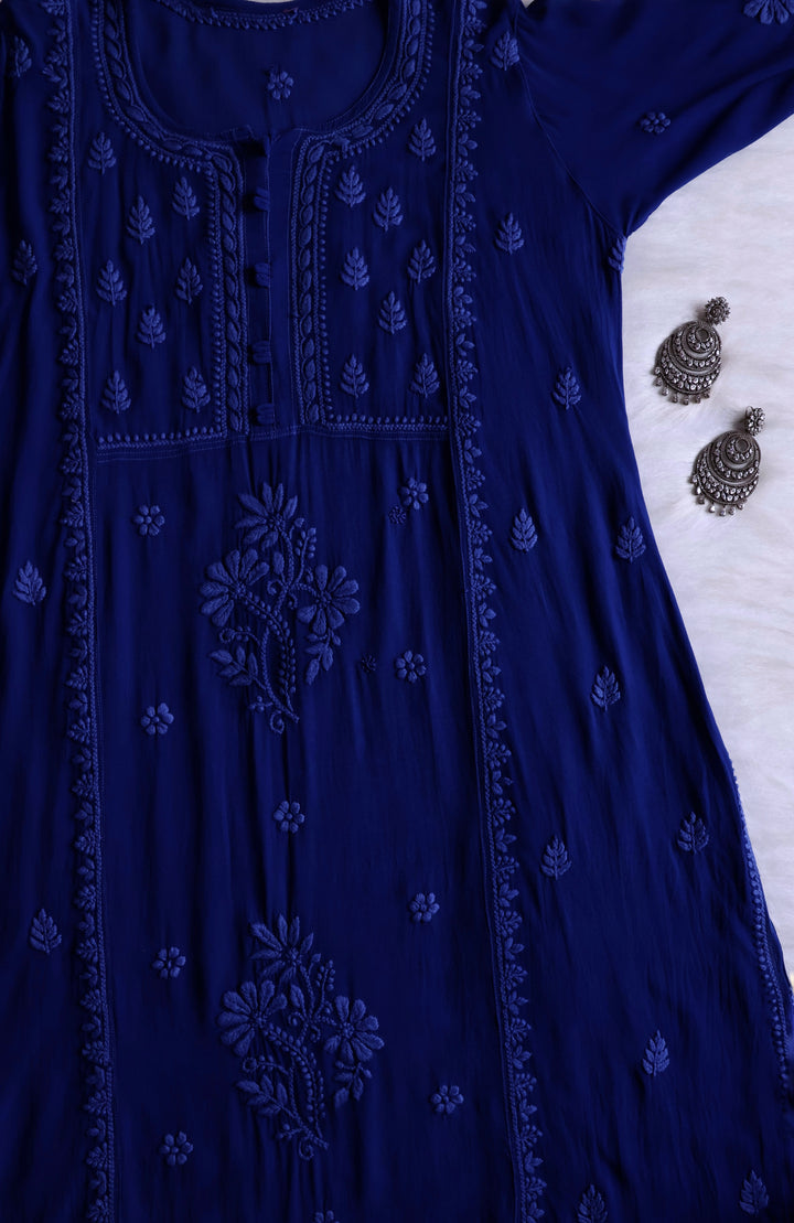 Duaa Royal Blue Viscose Georgette Kurta