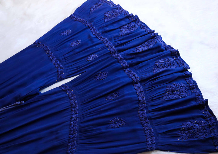 Zimra Premium Royal Blue Viscose Garara set